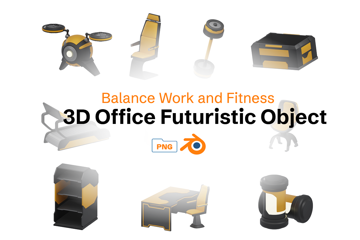 3D Office Futuristic Pack, a 3D by Dudukbersama (Photo 1 of 3)