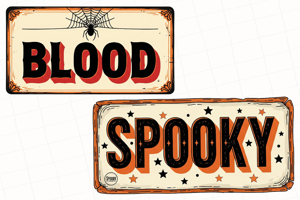 Vintage Rustic Halloween Sublimation, an Illustration by OK Design (Photo 4 of 4)
