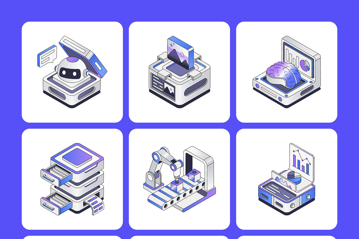 70 AI Isometric illustrations, a Technology Illustration by Vectors Market (Photo 9 of 11)