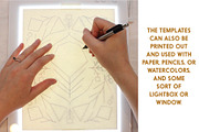 Folksy Florals Christmas Templates, an Illustration by On the Mark Designs (Thumbnail 6 of 7)