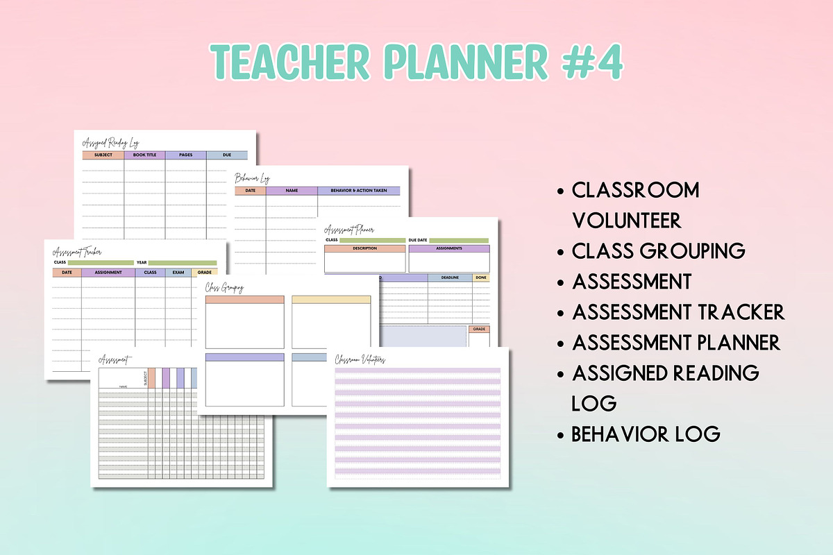 Teacher Planner #4 - Canva template, a Templates & Theme by Adalin Shop (Photo 8 of 14)