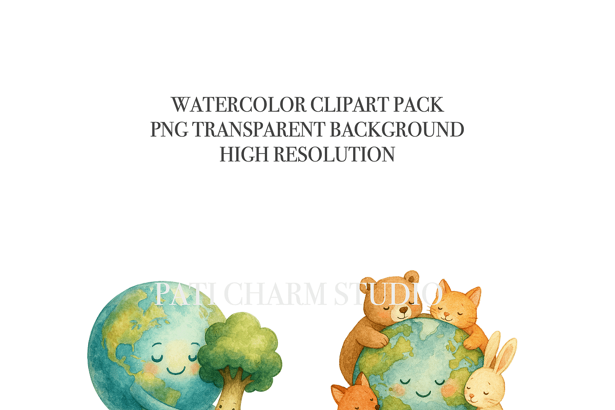 17 Earth Clipart, a Decorative Illustration by Pati Charm Studio (Photo 4 of 8)