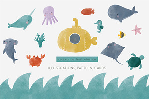 Big sea adventure - watercolor set