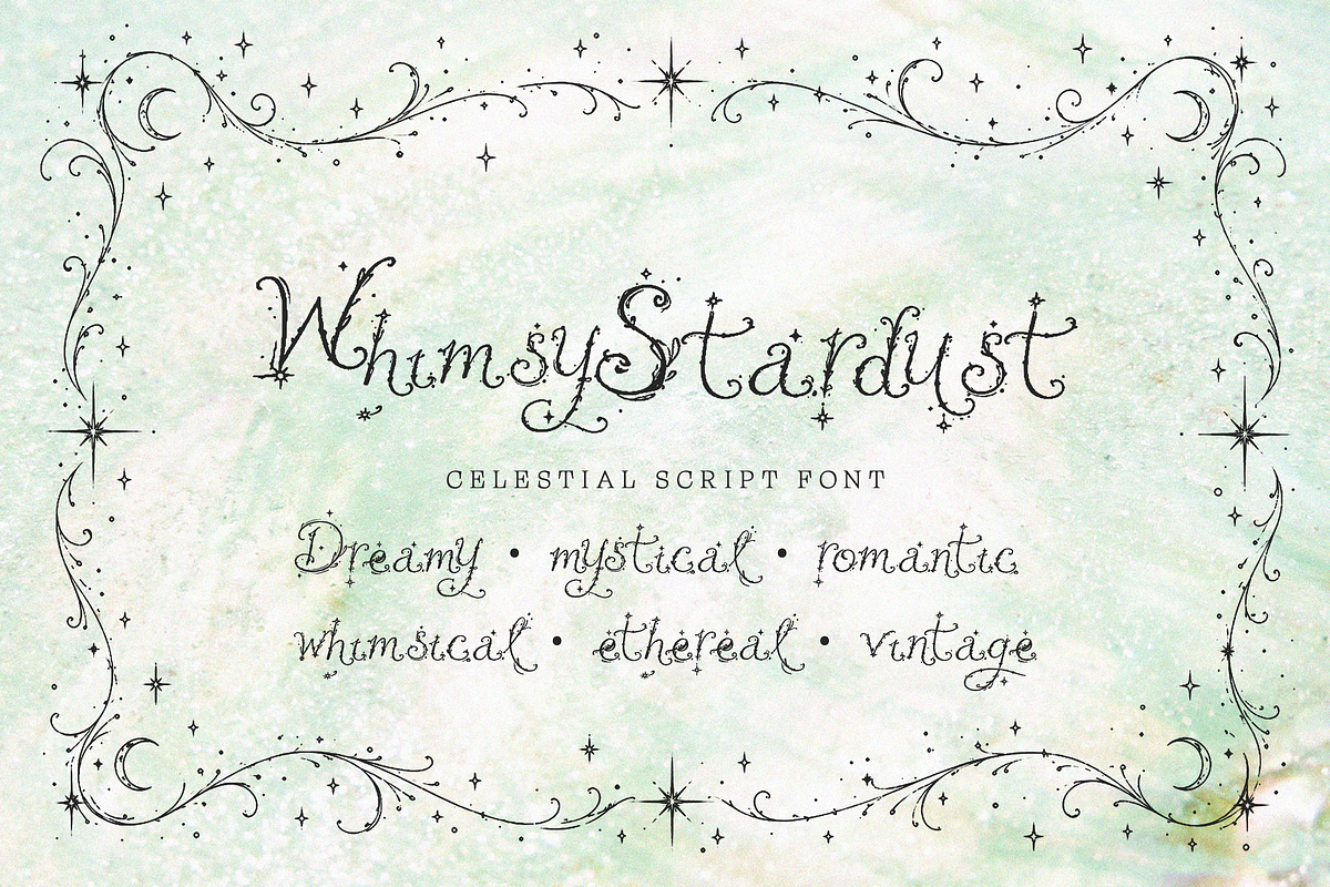 Whimsy Stardust - Script Font, a Script Font by Lilithcollageart (Photo 6 of 6)