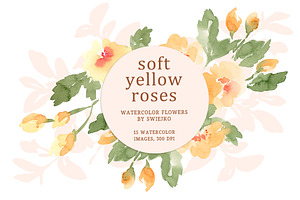 Soft Yellow Rose Clipart