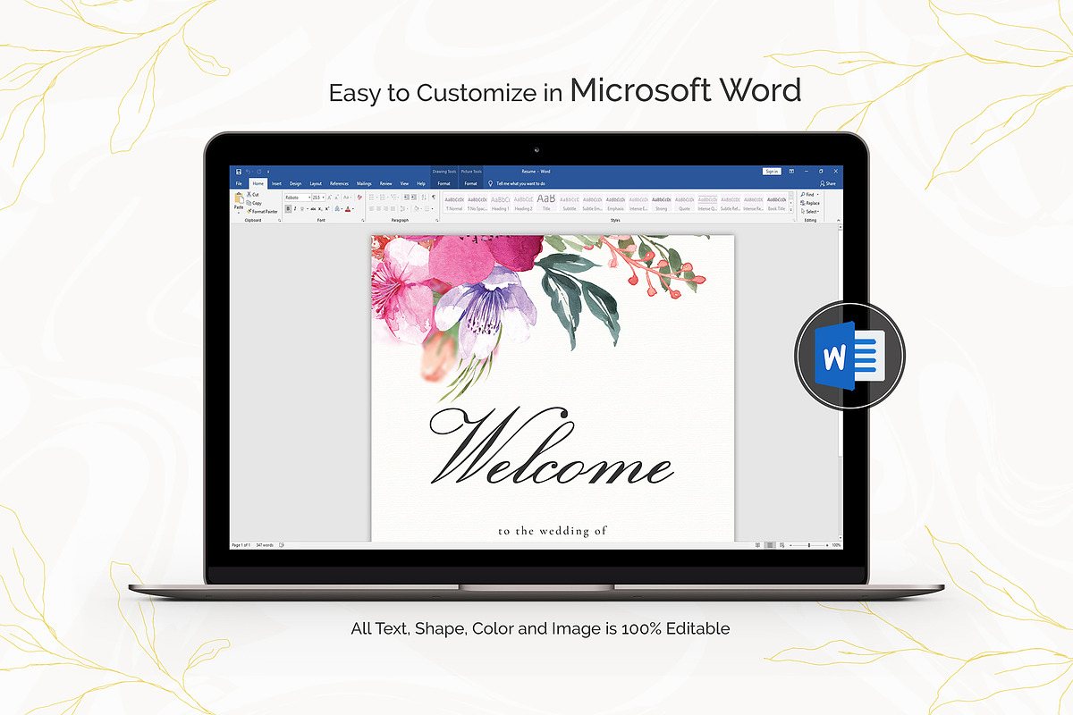 Welcome Sign Template Canva, an Invitation Template by ShineOnWedding (Photo 9 of 9)