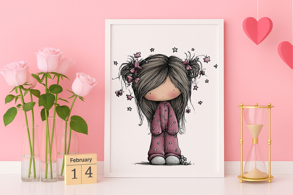 Whimsical Girl With Butterfly, an Illustration by Canvas Craft (Photo 6 of 6)