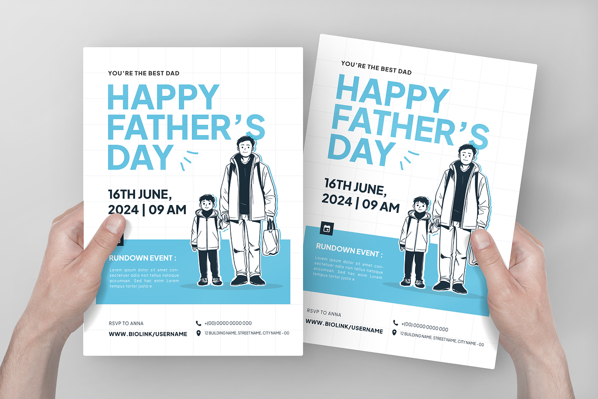 Minimal Father Day Celebration Flyer, a Flyer Template by Annora Studio (Photo 4 of 5)