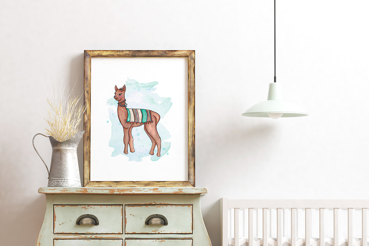 Llama Clipart Watercolor Llamas, an Animal Illustration by Maria B. Paints (Photo 4 of 4)