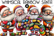 Whimsical Rainbow Santa Clipart, an Illustration by DreamArtGraphic (Thumbnail 1 of 5)