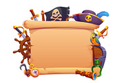 Pirate banner with paper scroll, an Object Illustration by Vector Tradition (Thumbnail 1 of 3)