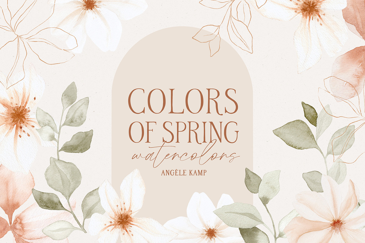 Colors of Spring watercolor flowers, an Illustration by Angele Kamp (Photo 1 of 11)