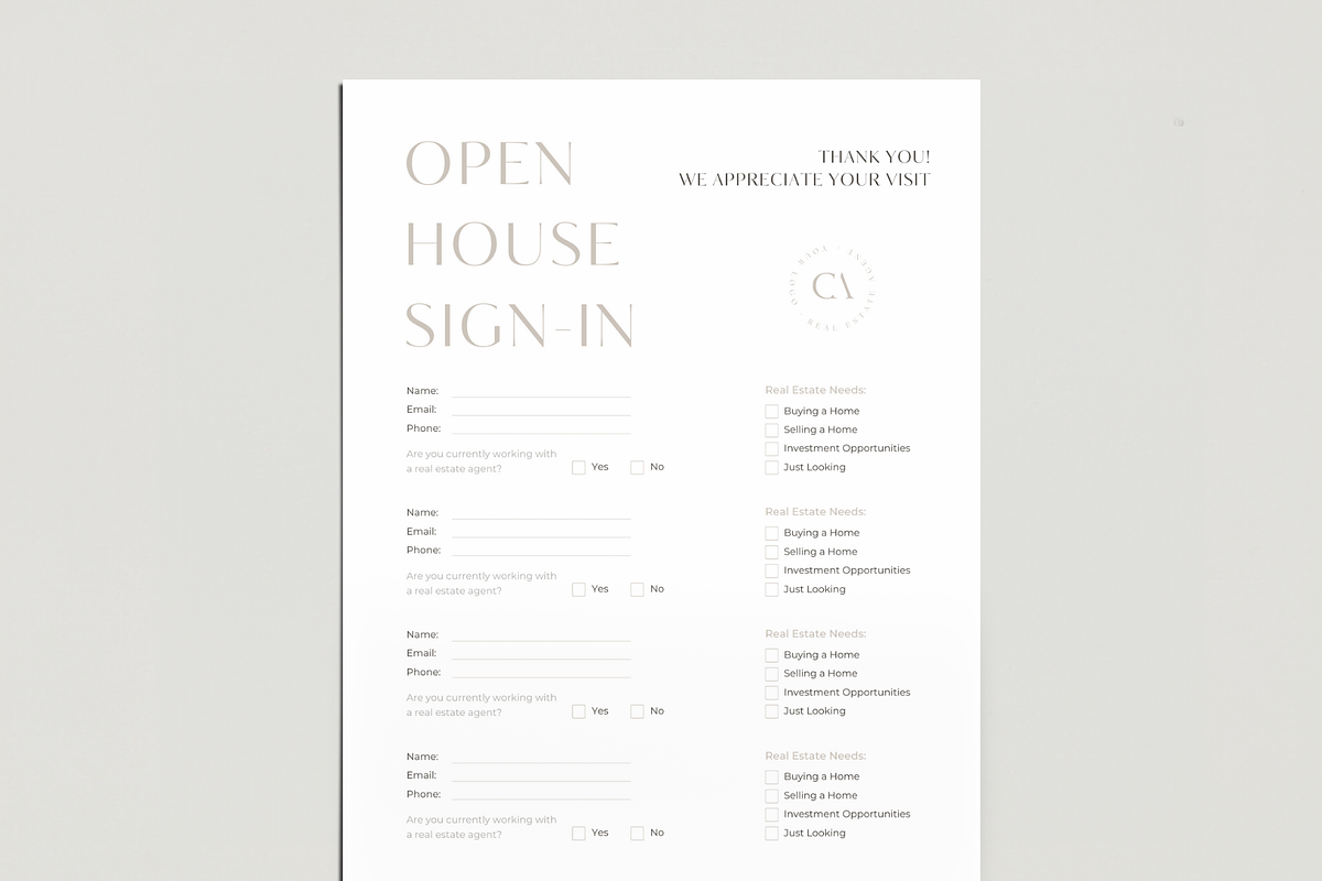 Real Estate Open House Sign-in Form, a Marketing Template by EstateElements (Photo 5 of 7)