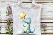 Cute Dinosaur Watercolor Clipart, an Illustration by Rose Art (Thumbnail 5 of 7)