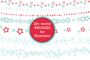 Christmas vector brushes & pattern, a Brush Add-On by MM Studio (Thumbnail 3 of 7)
