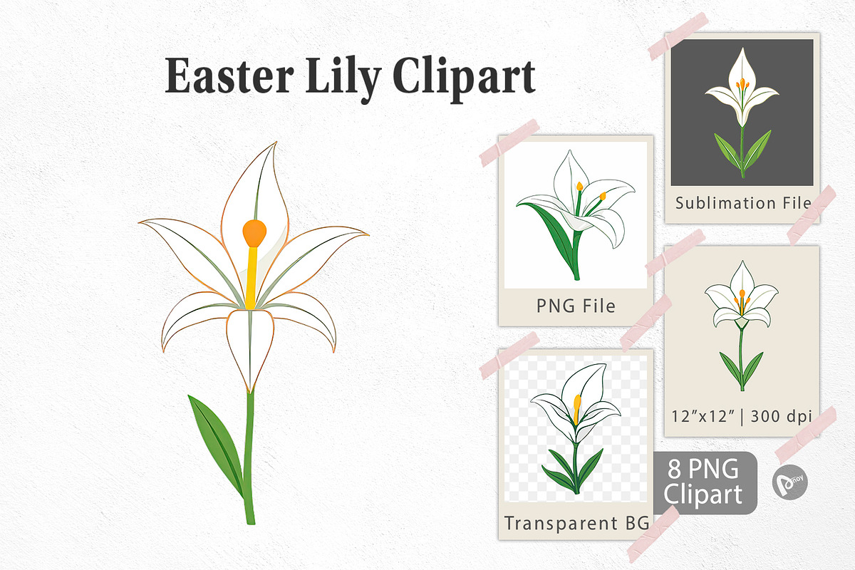 Easter Lily Clipart, a Graphic by Artnoy (Photo 1 of 5)