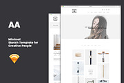 AA - Minimal Sketch Template, a Websites & App Template by bigpsfan's SHOP (Thumbnail 1 of 9)