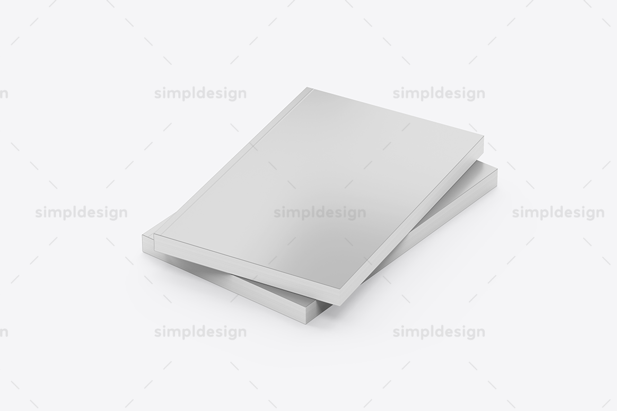 Half Letter Soft Cover Book Mockup, a Books & Magazine Mockup by SimplDesign (Photo 12 of 13)