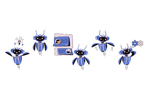 AI chatbots set isolated on white, a Technology Illustration by art PVP - market