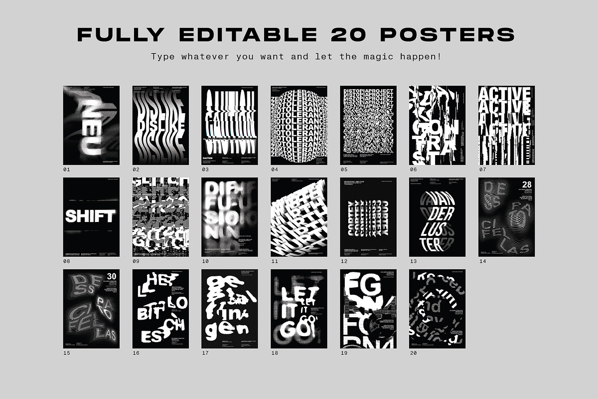 Typographic Poster Layouts No.01, a Poster Template by Evlogiev Studio (Photo 3 of 14)