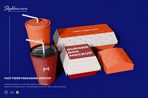 Fast Food Box Mockup, an Advertising Mockup by skybluecreative