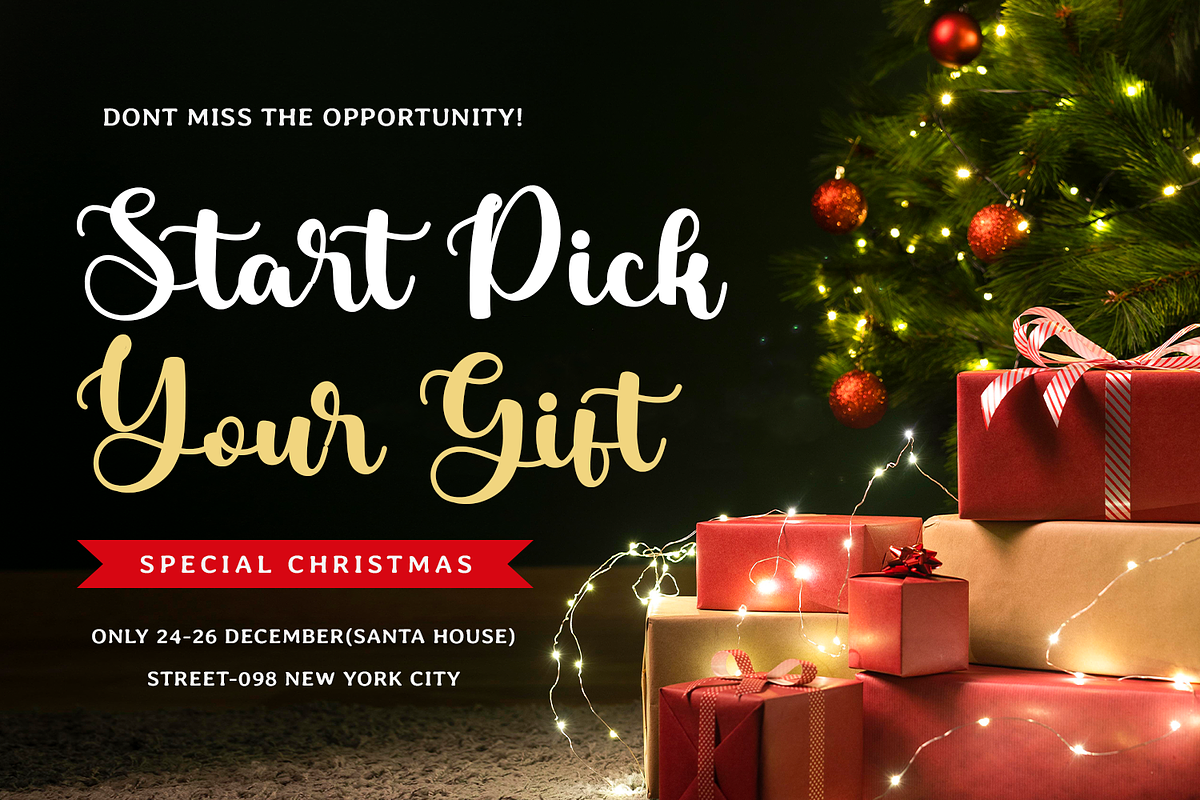 Christmas Garland, a Handwritten Font by Mozatype (Photo 3 of 10)