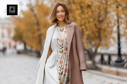 Fall Dress City Street Mockup PSD, a Shirt Mockup by 1001 mockups