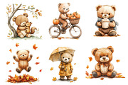Autumn Teddy Bear Clipart, an Illustration by Dream Creation (Thumbnail 5 of 6)