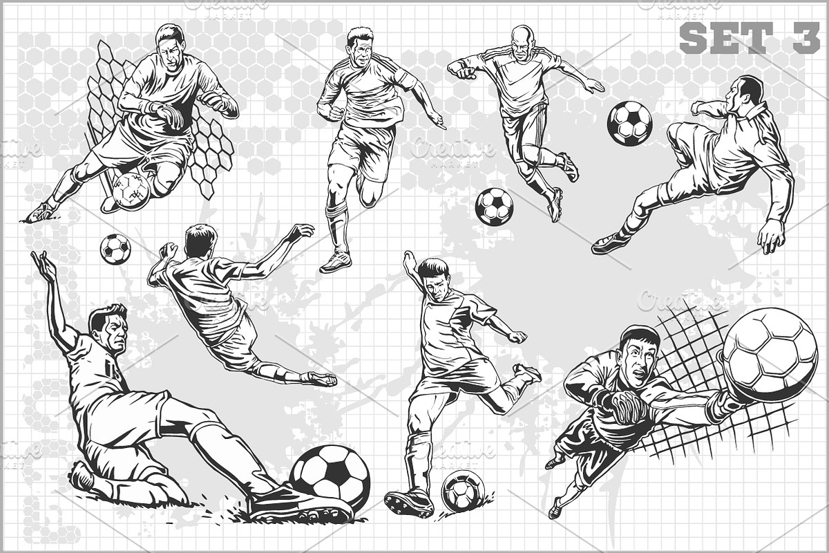 Soccer labels + 30 players, an Illustration by Digital-Clipart (Photo 4 of 5)