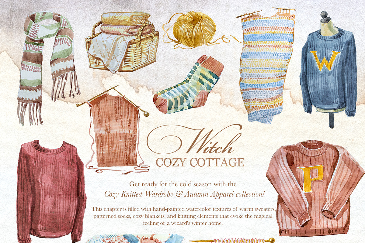 Authentic Cozy Witch Cottage Clipart, a Seasonal Illustration by ArtCreationsDesign (Photo 3 of 23)