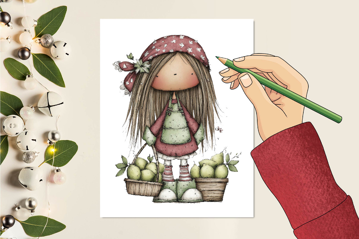Whimsical Little Girls Gardening C, an Empty State Illustration by SVGArt (Photo 7 of 9)