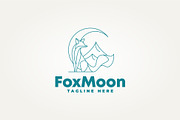 sitting fox with crescent moon logo, a Branding & Logo Template by Blazybone (Thumbnail 1 of 2)
