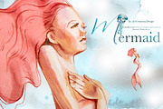Hand-Painted Mermaid Clipart Set, a Person Illustration by ArtCreationsDesign (Thumbnail 11 of 24)