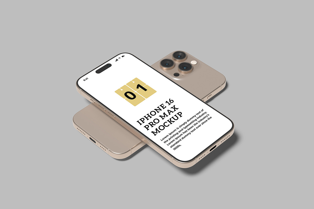 iPhone 16 Pro Max Mockup, an iPhone Mockup by Bangdastudio (Photo 8 of 11)