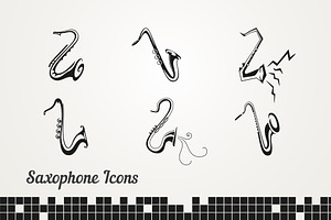 Set saxophones sign for design.