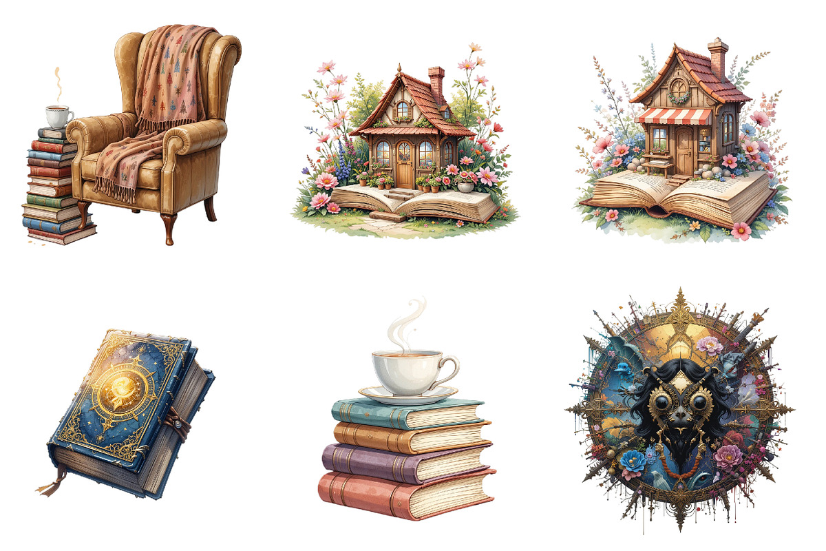 Reading Books Sublimation BundleRead, an Illustration by DreamArtGraphic (Photo 4 of 4)