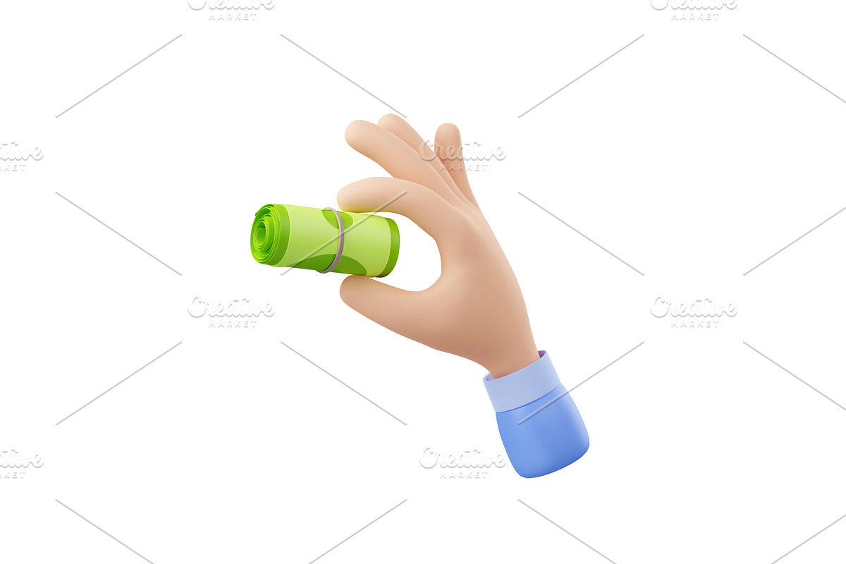 3d render businessman hand holding, a Characters & Person 3D Model by art PVP - market