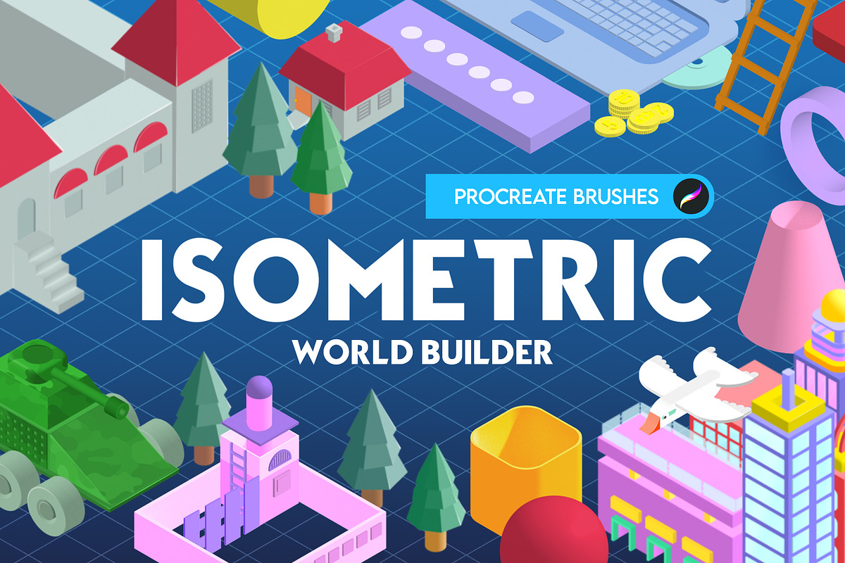 1300+ Procreate Isometric 3D Brushes, a Brush Add-On by BrushBoy (Photo 1 of 9)