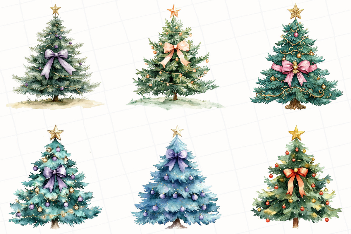 Coquette Christmas Tree Clipart, an Illustration by OK Design (Photo 4 of 5)