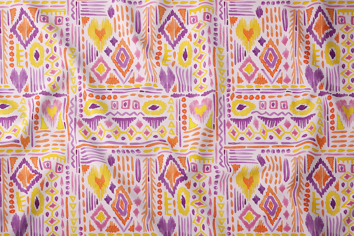 Watercolor Tribal Geometric Pattern, a Pattern Graphic by SirenaArt (Photo 6 of 14)