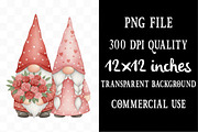 Valentines Gnome Couple Clipart, an Illustration by Designking (Thumbnail 4 of 5)