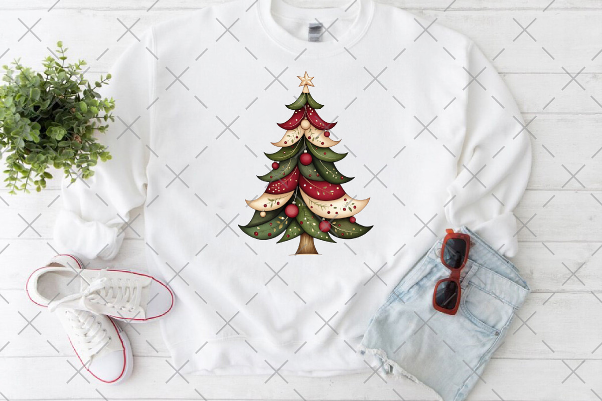 Whimsical Christmas Tree Clipart, an Illustration by Craft Nest (Photo 4 of 6)
