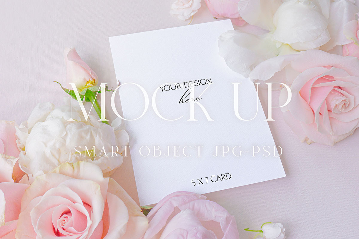 Greeting card mockup flatlay - Posy5, a Product Mockup by The Amore Vault (Photo 4 of 4)