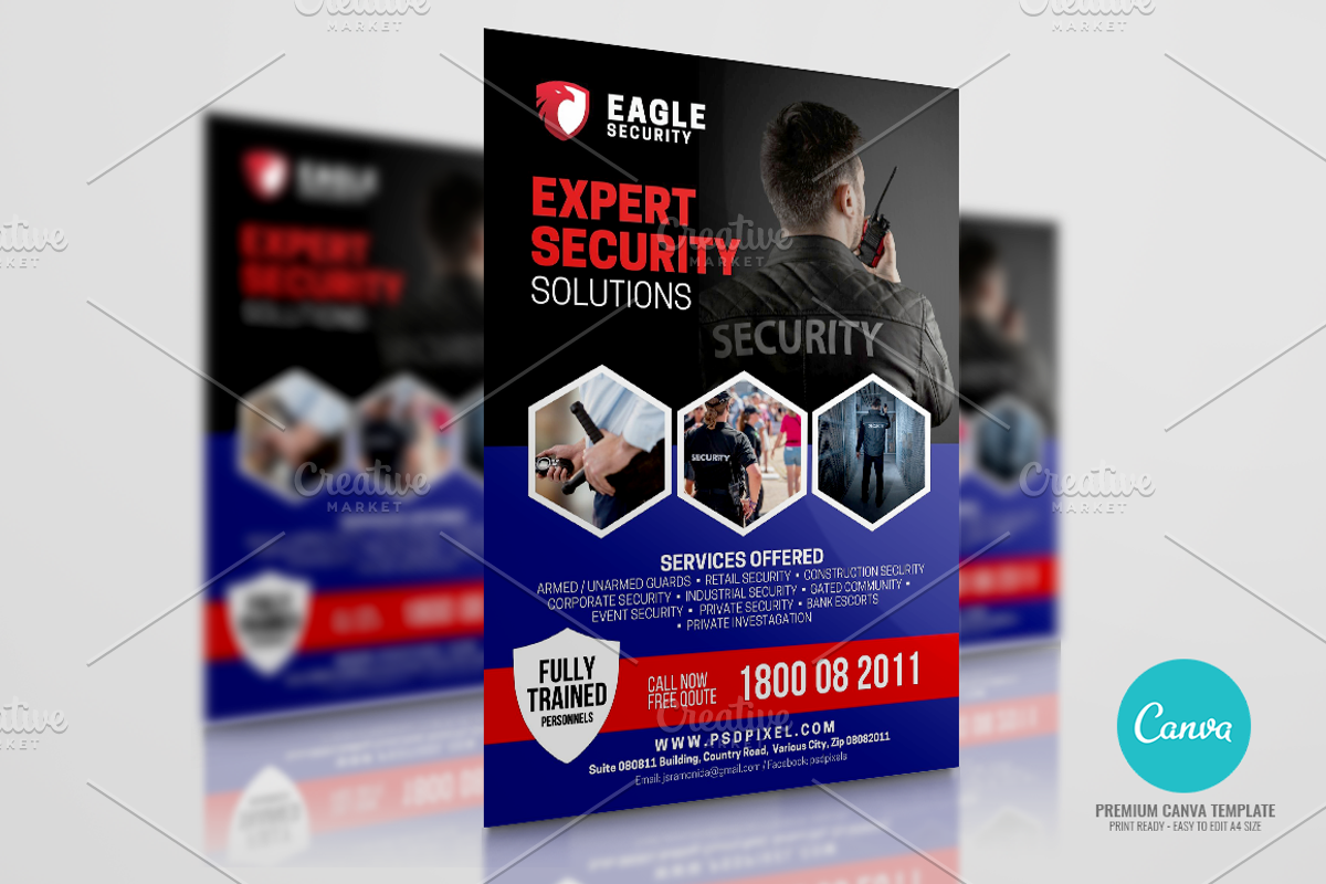 Security Services Ads Canva Flyer, a Flyer Template by PSDPixel (Photo 3 of 4)