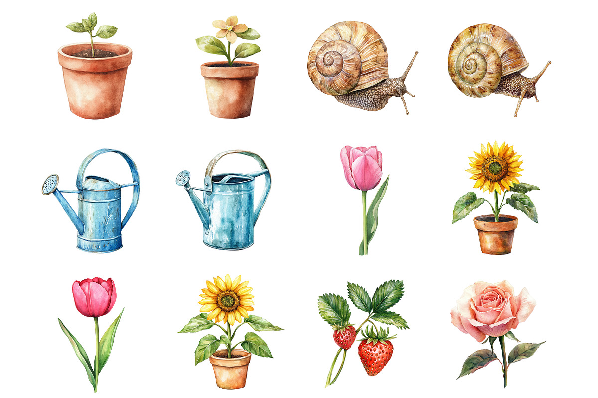 Cute Garden Clipart, an Illustration by Design Market (Photo 3 of 3)