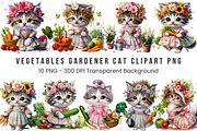 Vegetables Gardener Cat PNG Bundle, a Graphic by Clipart Bloom (Thumbnail 1 of 13)