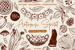 Autumn Thanksgiving Illustration Set