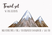 Watercolor Travel Clipart, a Work Illustration by Aquarellka (Thumbnail 3 of 3)