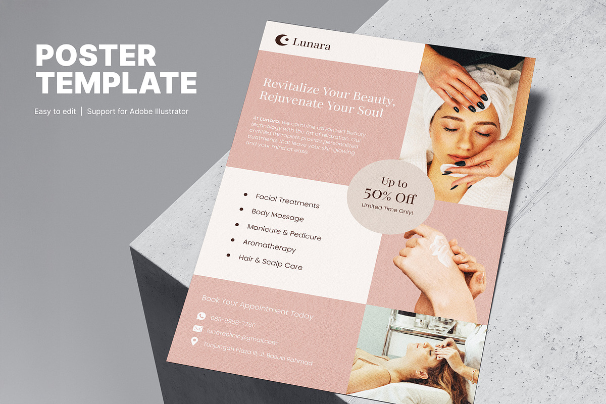 Lunara Beauty Clinic Flyer, a Graphic by Studio Delapan (Photo 1 of 4)