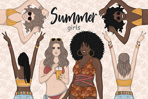 Summer Girl Clipart Bohemian Image